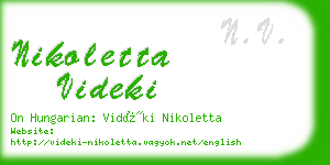 nikoletta videki business card